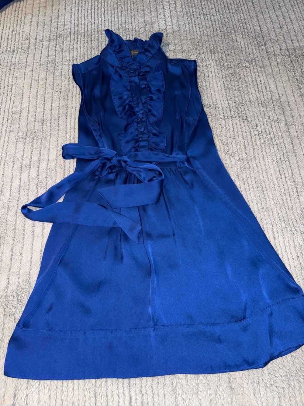 Forever 21 Royal Blue Ruffle Tie-Waist Mini Dress